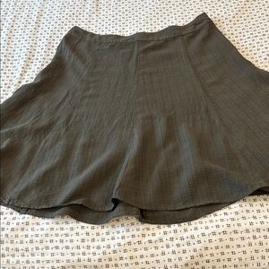Eileen Fisher A line skirt, army green w/black & texture, linen blend, size LP